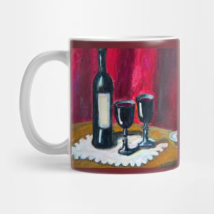Bottle of Wine with Two Glasses Mug